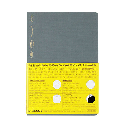 Stalogy 365 Days Notebook - A5, Grid