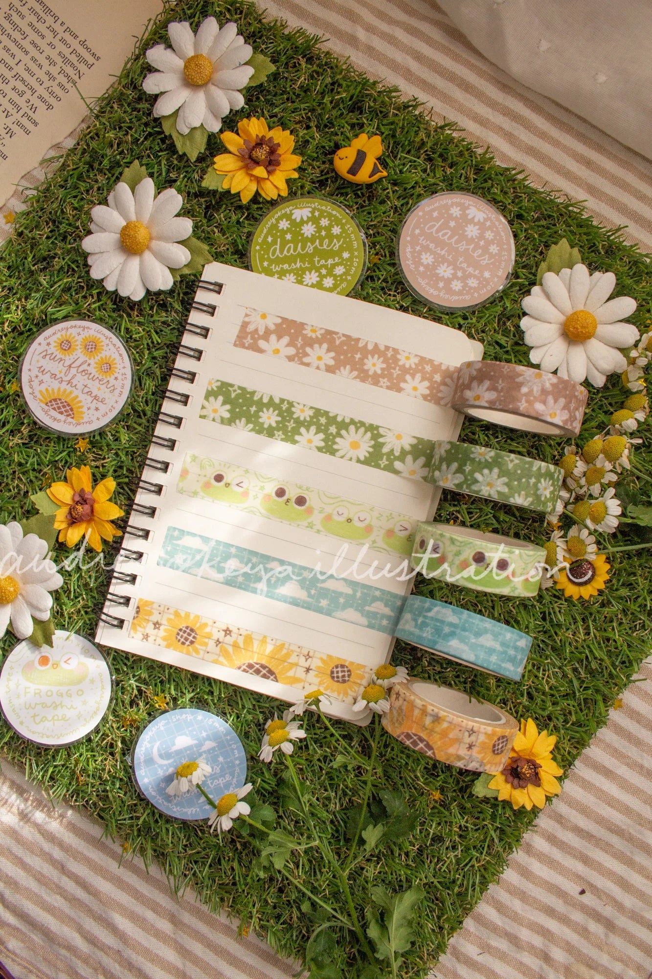 Okeya Stationery Co. - Spring Time & Froggy Washi Tape - Clouds