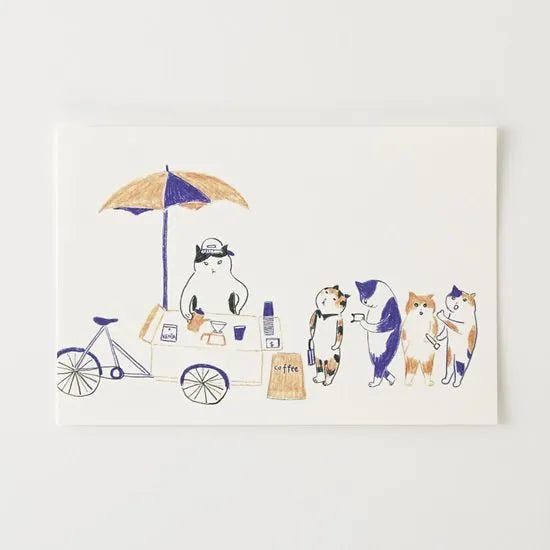 Market the Cat - Postcard - Coffee Day