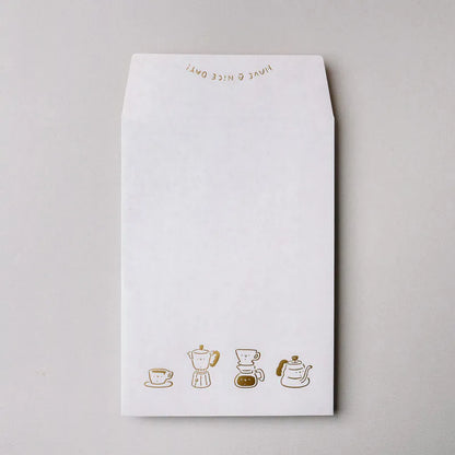 WHOSMiNG x Tegamisha Gold Stamped Japanese Envelope - Coffee Moments