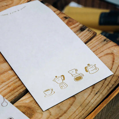 WHOSMiNG x Tegamisha Gold Stamped Japanese Envelope - Coffee Moments