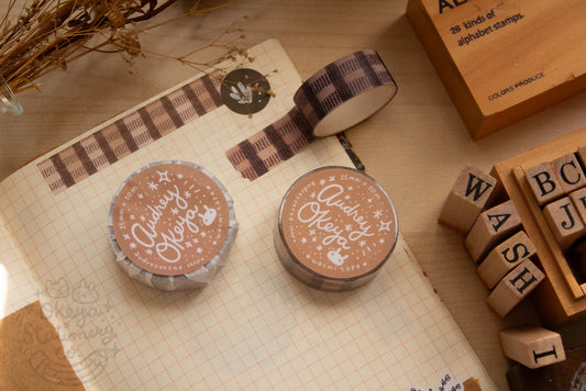 Okeya Stationery Co. - Washi Tape - Coffee Gingham