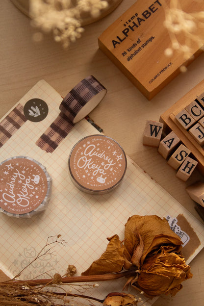 Okeya Stationery Co. - Washi Tape - Coffee Gingham