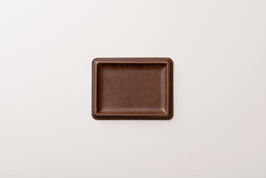 colm Leather Tray L Brown