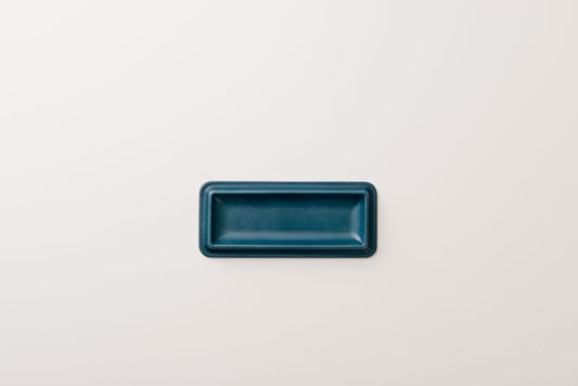colm Leather Tray M Blue