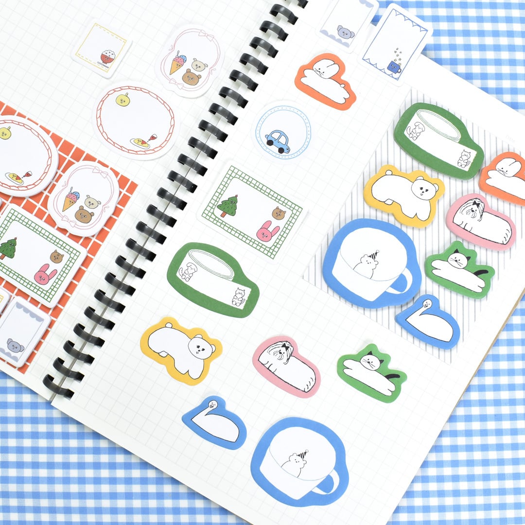 Papier Platz x Nico Recipe - Mini Planner Sticky Notes - Colorful Animals