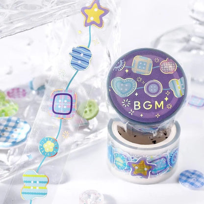 BGM Foil Clear Tape - Life Series - Colorful Buttons