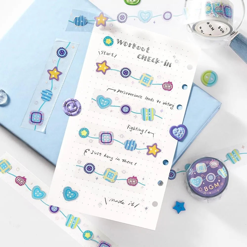 BGM Foil Clear Tape - Life Series - Colorful Buttons