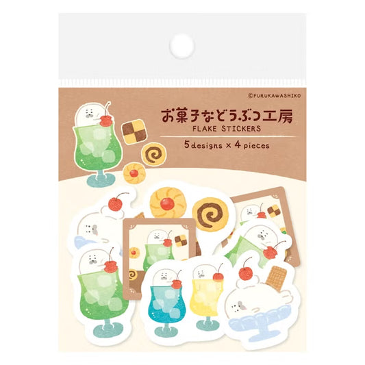 Furukawashiko Washi Flake Stickers - Sweets Animal Workshop Vol. 3 - Cream Seal