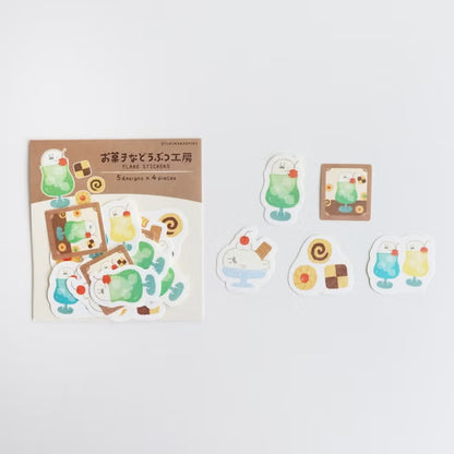 Furukawashiko Washi Flake Stickers - Sweets Animal Workshop Vol. 3 - Cream Seal