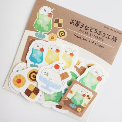 Furukawashiko Washi Flake Stickers - Sweets Animal Workshop Vol. 3 - Cream Seal