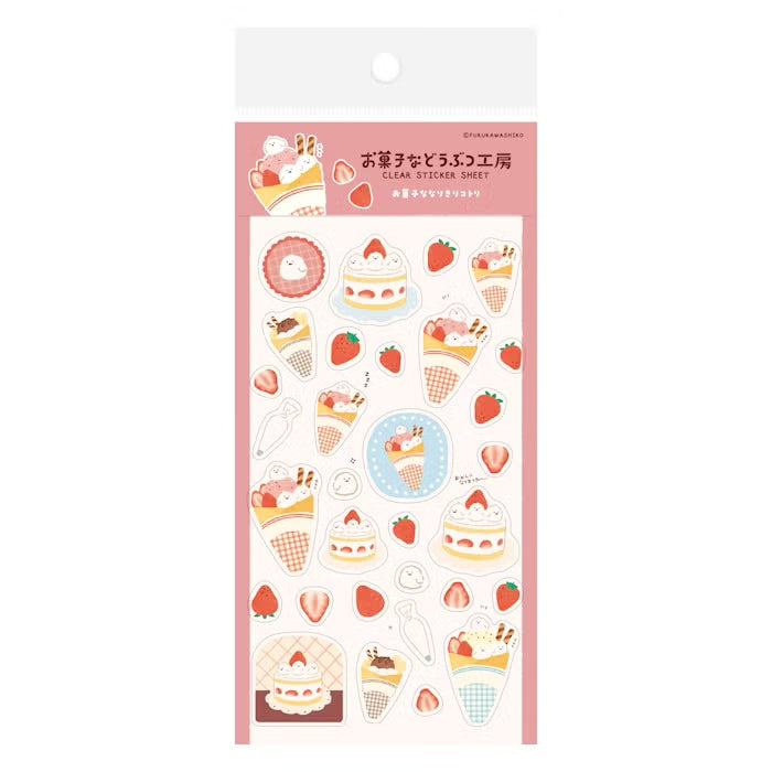 Furukawashiko Clear Sticker Sheet - Sweets Animal Workshop Vol. 3 - Crepe Kotori