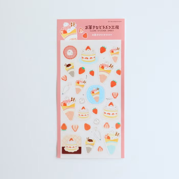 Furukawashiko Clear Sticker Sheet - Sweets Animal Workshop Vol. 3 - Crepe Kotori