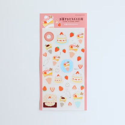 Furukawashiko Clear Sticker Sheet - Sweets Animal Workshop Vol. 3 - Crepe Kotori