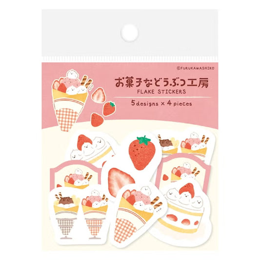 Furukawashiko Washi Flake Stickers - Sweets Animal Workshop Vol. 3 - Crepe Kotori