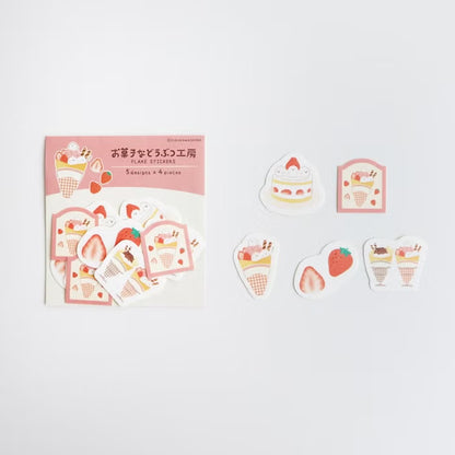 Furukawashiko Washi Flake Stickers - Sweets Animal Workshop Vol. 3 - Crepe Kotori
