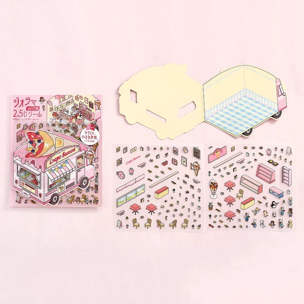 BGM Deco 2.5D Sticker Sheet - Diorama Vol. 3 - Crepe Shop