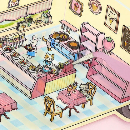 BGM Deco 2.5D Sticker Sheet - Diorama Vol. 3 - Crepe Shop