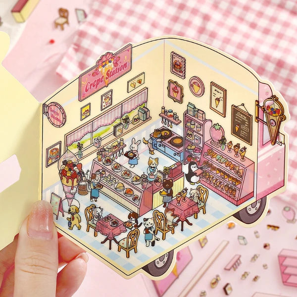 BGM Deco 2.5D Sticker Sheet - Diorama Vol. 3 - Crepe Shop