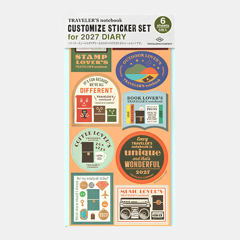 TRAVELER's Notebook 2027 - Customized Sticker Set