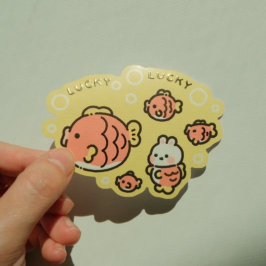 2jingis2jing - Bunnies Die Cut Sticker - Lunar New Year Collection - Lucky Koi