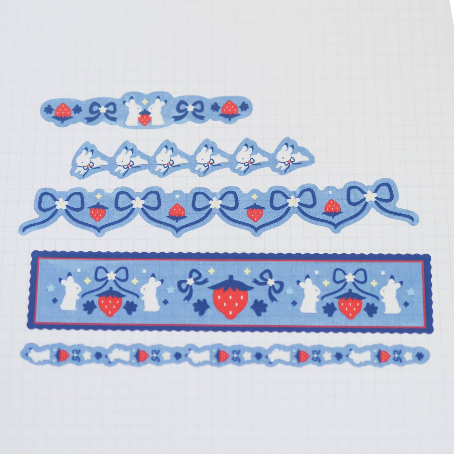 Thousand Skies - Kiss Cut PET Tape - Strawberry Bunnies