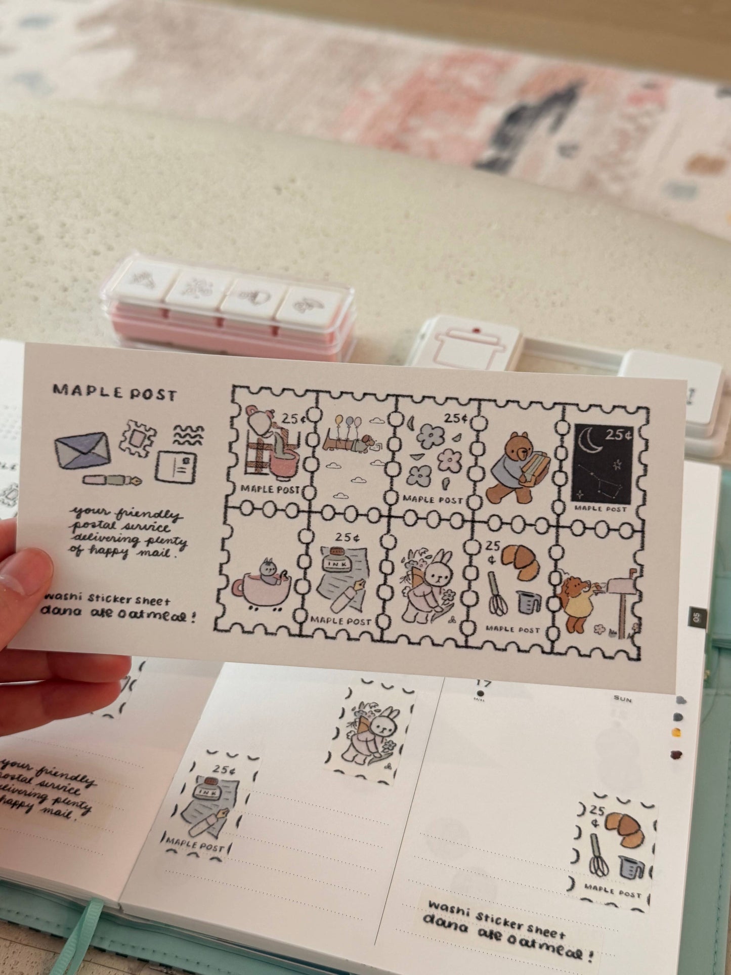 dana ate oatmeal! - Maple Post Washi Sticker Sheet