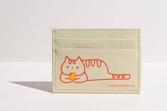 Kayan Pepper Co. - Doom Scrolling Cat - Saffiano Leather Card Holder