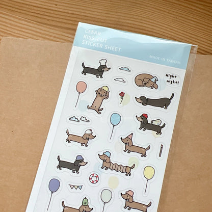Ginny Lambkin - Clear Kiss-Cut Sticker Sheet - Dachshund