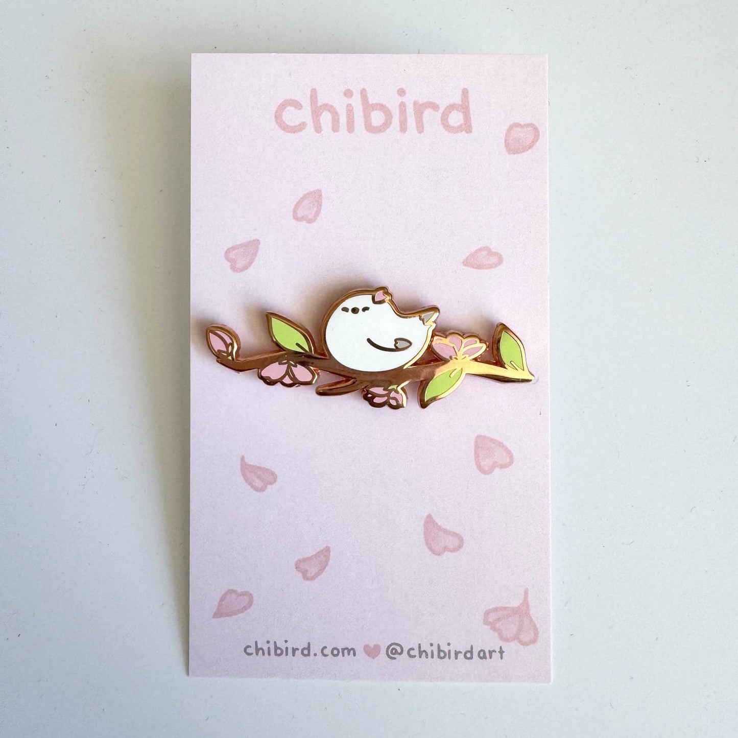 Chibird - Cherry Blossom Bird Enamel Pin