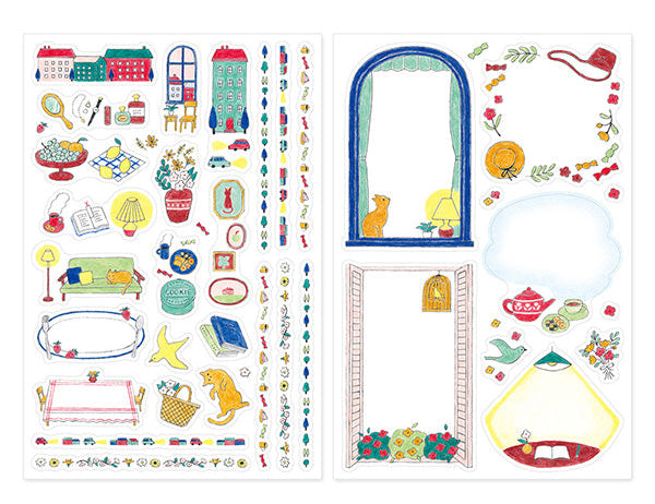 Midori Yuru Log Sticker Sheets - Daily Life