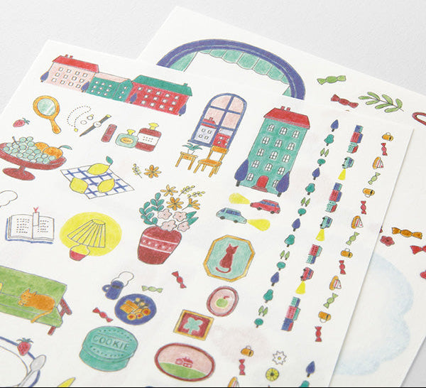 Midori Yuru Log Sticker Sheets - Daily Life