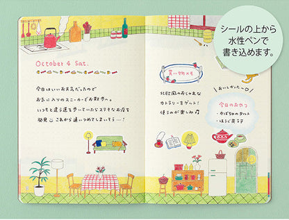 Midori Yuru Log Sticker Sheets - Daily Life