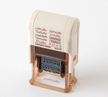 Midori Paintable Rotating Stamp - Soft Color - Days of the Week