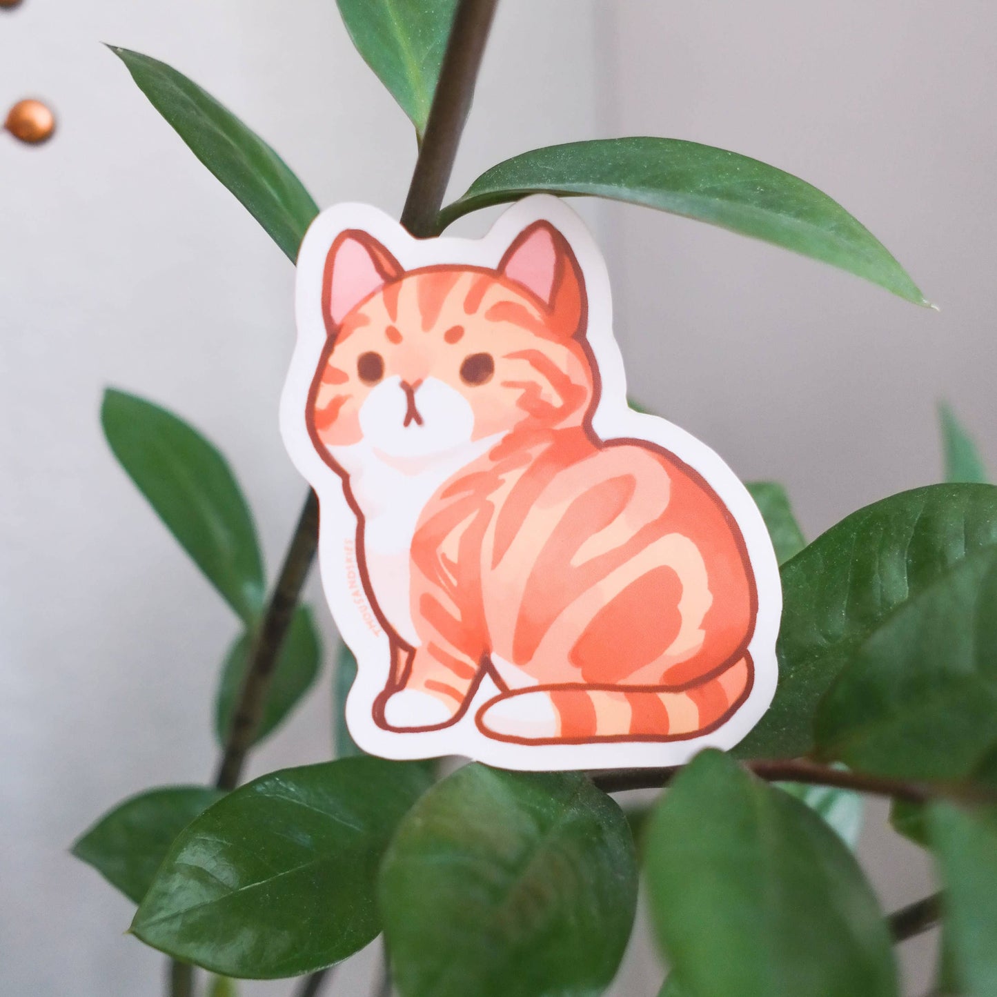 Thousand Skies - Vinyl Sticker - Red Marble Classic Tabby Cat