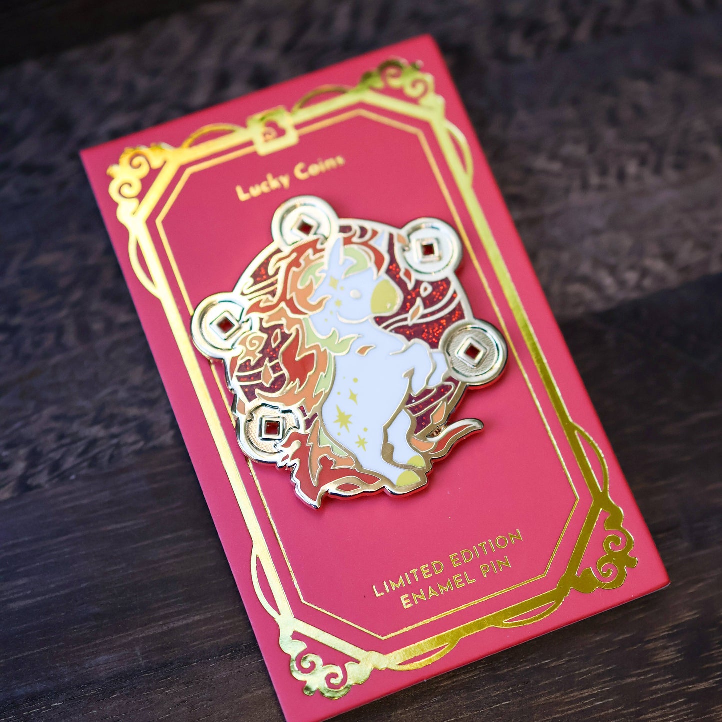 Thousand Skies - Limited Edition Enamel Pin - Lucky Coins Fire Horse
