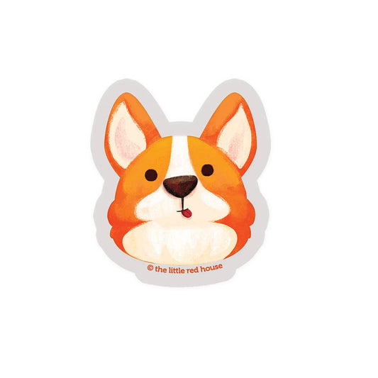The Little Red House - Corgi Dog Clear Sticker