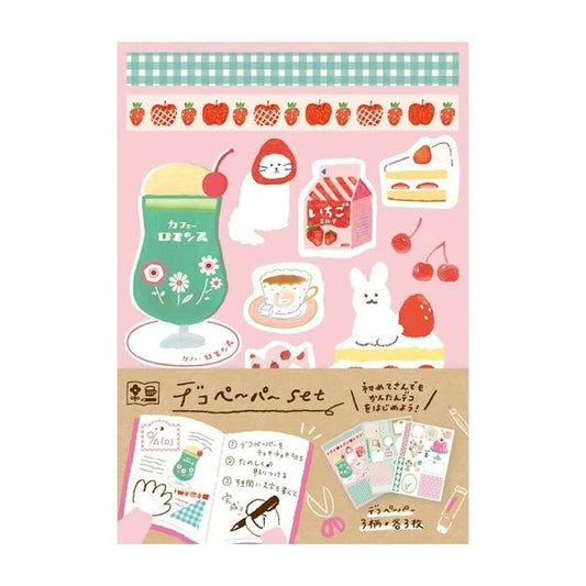 Furukawa Shiko Watashi-Biyori Deco Paper Set - Pink