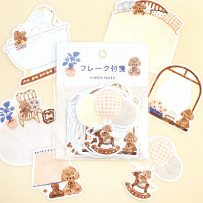 Papier Platz x Nakauchi Waka - Flake Sticky Notes - Dog and Interior