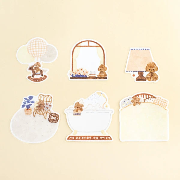 Papier Platz x Nakauchi Waka - Flake Sticky Notes - Dog and Interior