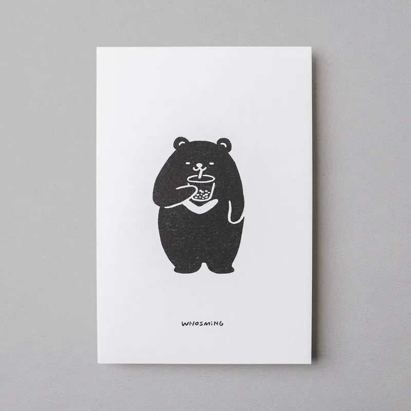 WHOSMiNG Postcard - Taiwan Series - Drinking Bear