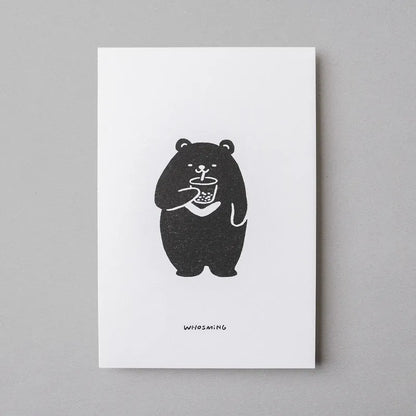 WHOSMiNG Postcard - Taiwan Series - Drinking Bear