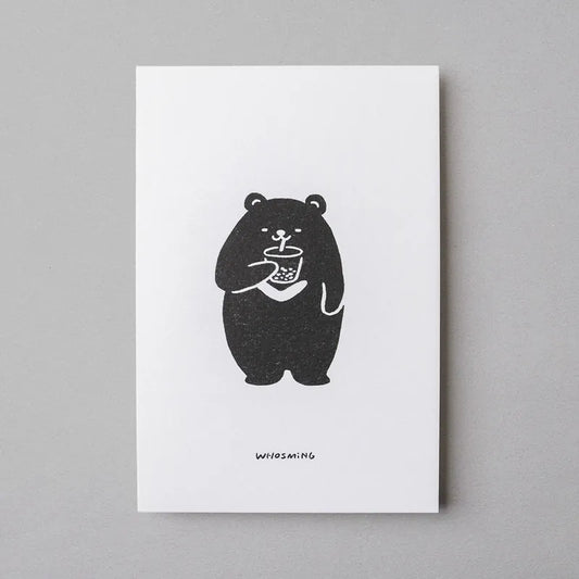 WHOSMiNG Postcard - Taiwan Series - Drinking Bear