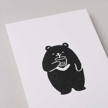 WHOSMiNG Postcard - Taiwan Series - Drinking Bear