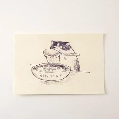 Dawning Crow - Postcard - Drink Soup Cat