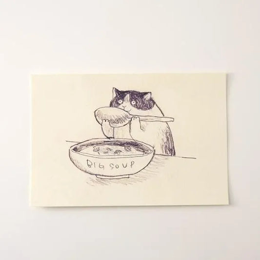 Dawning Crow - Postcard - Drink Soup Cat
