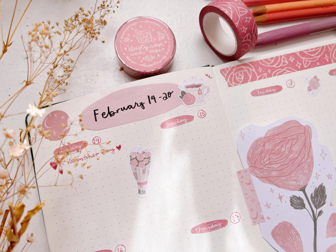 Okeya Stationery Co. - Washi Tape - Dusty Rose