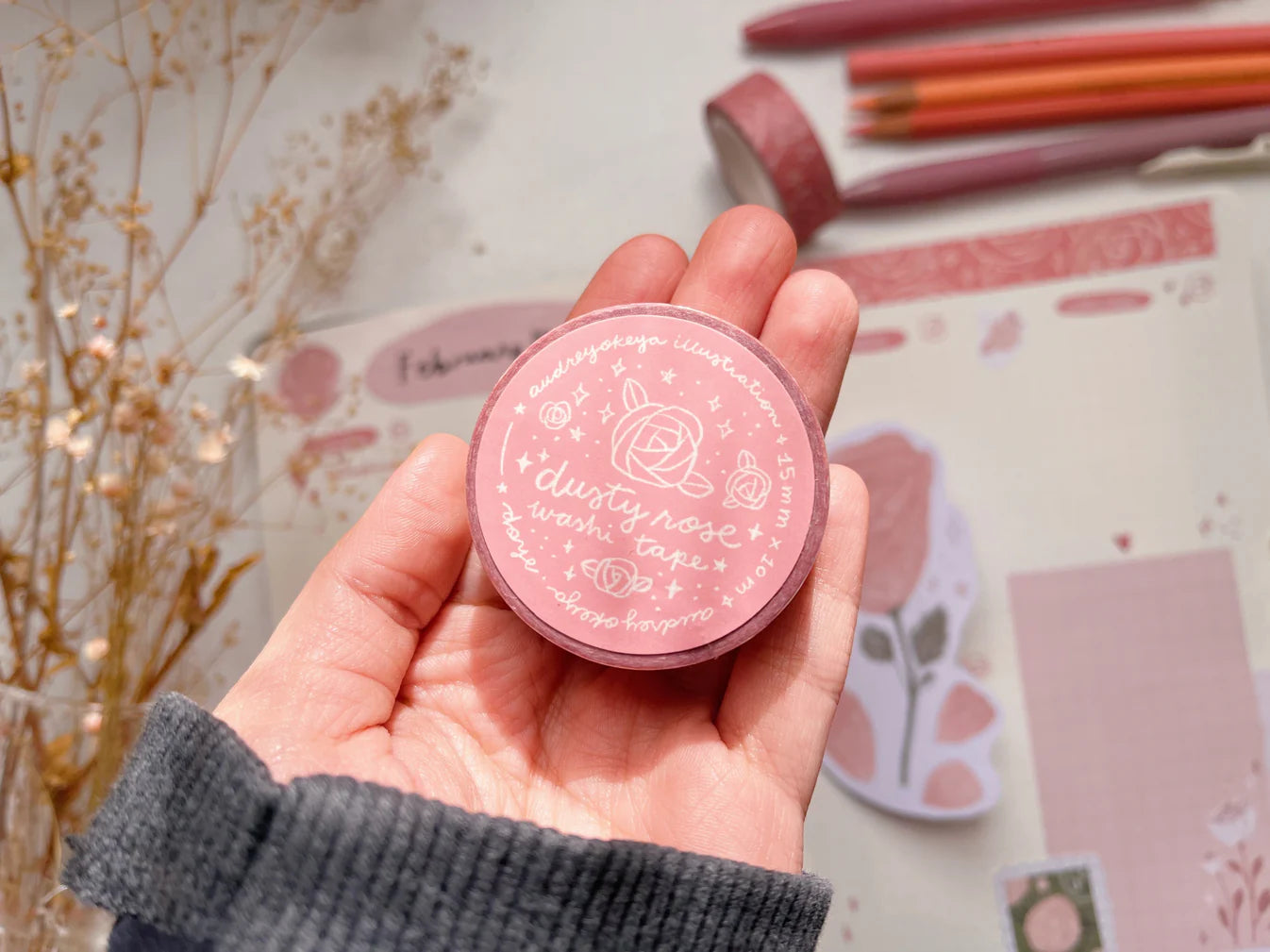 Okeya Stationery Co. - Washi Tape - Dusty Rose