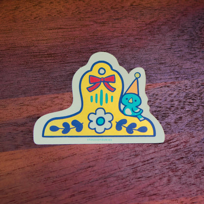 Thousand Skies - Holographic Vinyl Sticker - Blue Bird Brass Clip