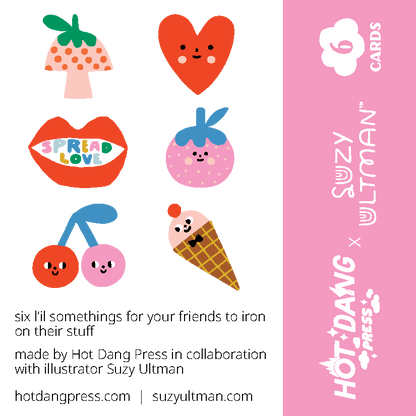 Hot Dang Press - HDP x Suzy Ultman L'il Something Iron-On Cards - 6 Pack of Love